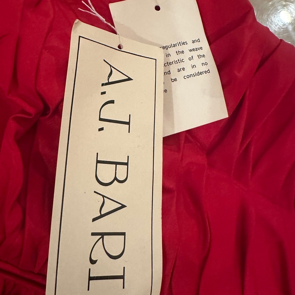 Vintage Red Silk Drop waist 1980s Holiday party Dress. NWT. - Picture 4 of 8